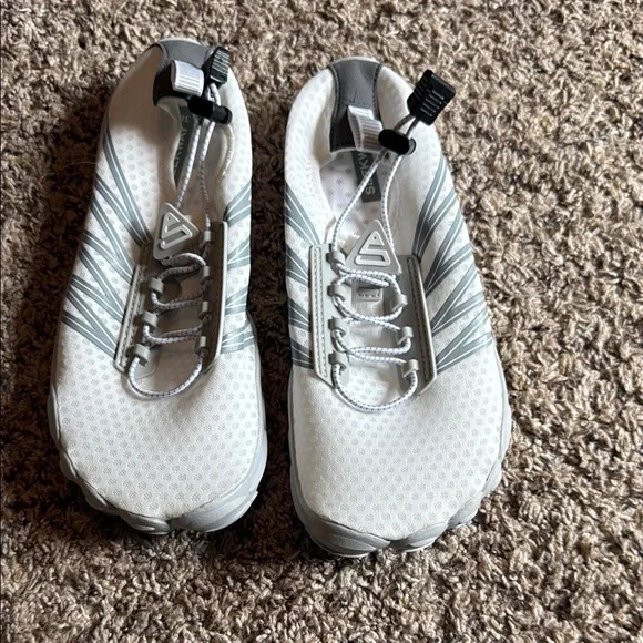 White and Gray Athletic Water Shoes - Picture 1 of 6